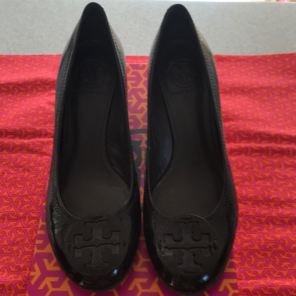 Tory Burch wedge shoes like new only worn once